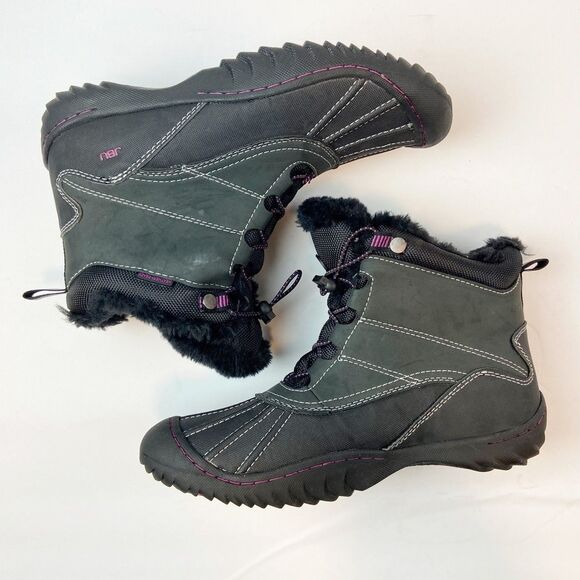 JBU Jambu Lorna Encore Weather Ready Snow Boots Faux Fur Womens Sz 8 Black - Picture 4 of 8